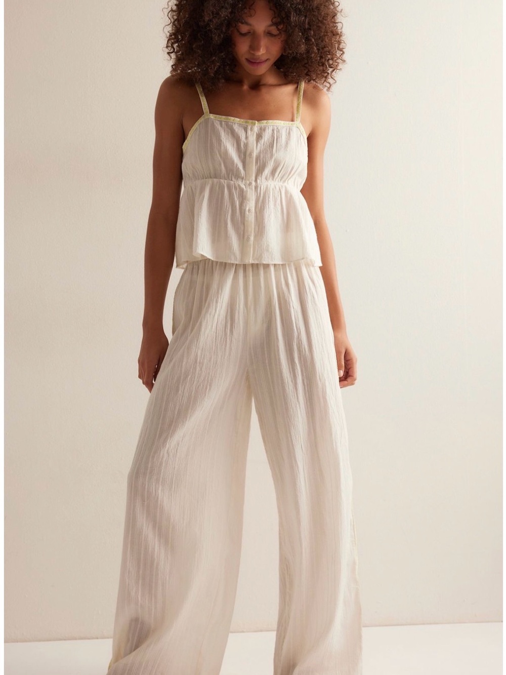 NWT Free People Intimately In My Lane Cotton Gauze‎ Lounge Set Size Small